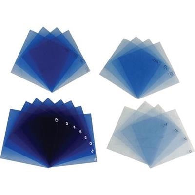 Dedolight Gel filter set, mixed blue (fits Classic Series barn door DBD8 or barn doors (with clips) in the same size or smaller). Gel size 19 x 22 cm