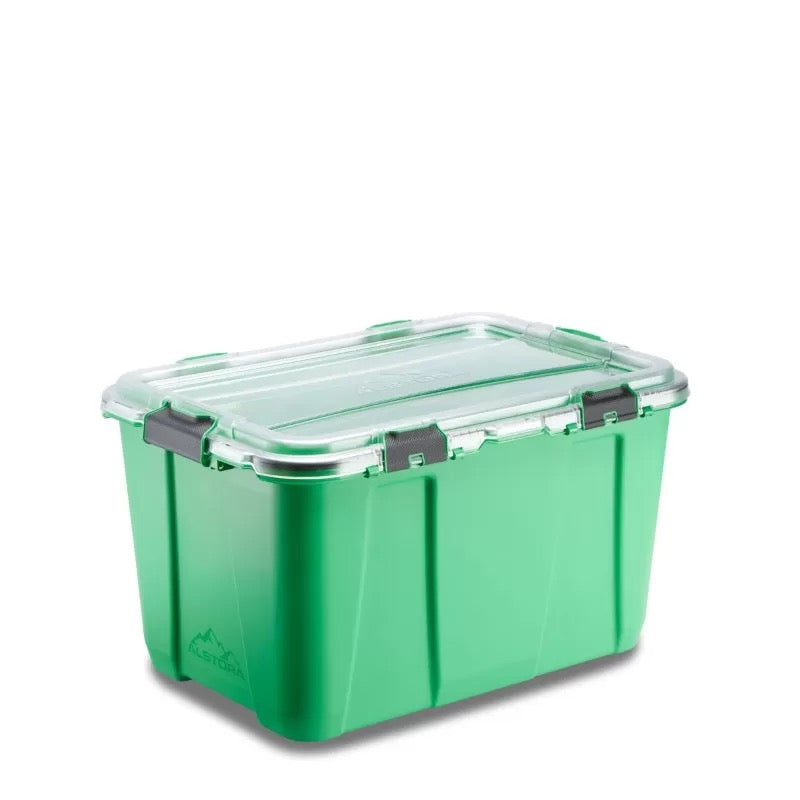 Alstora ALSTORA CONTAINER, PP OMIKRON 76 L WITH LID IN PC - GRASS GREEN CASE & LATCHES
