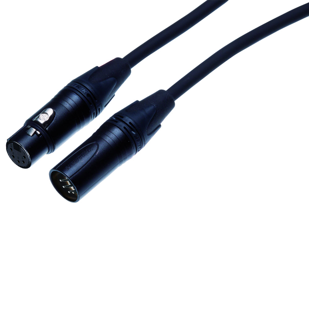 Contrik 1,5m DMX Kabel, 5polig verdrahtet PVC sw