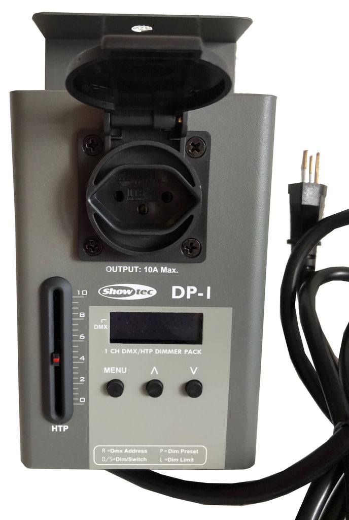 Showtec Single MKII: 1-Kanal DMX Dimmer-/Switch-Pack, 2kW mit Schweizer Stecker/Steckdosen