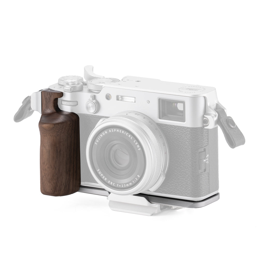 Tilta Mounting Baseplate with Wooden Grip for Fujifilm X100VI - Silver