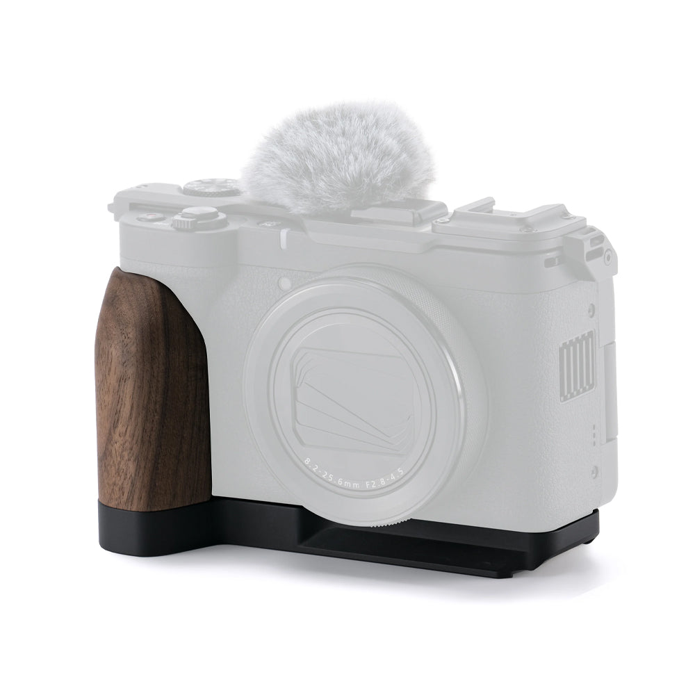 Tilta Mounting Baseplate with Wooden Grip for Canon PowerShot V1 Black