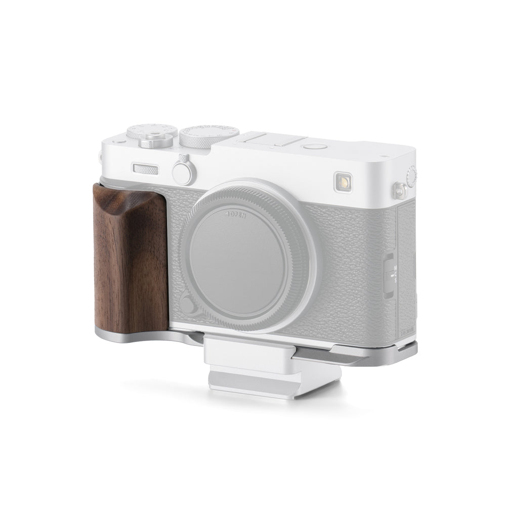 Tilta Mounting Baseplate with Wooden Grip for Fujifilm X-E5 - Silver