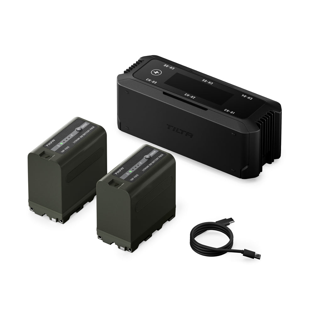 Tilta Foldable Charging Station for L-Series/NP-F Battery Kit (2 Batteries) - Black