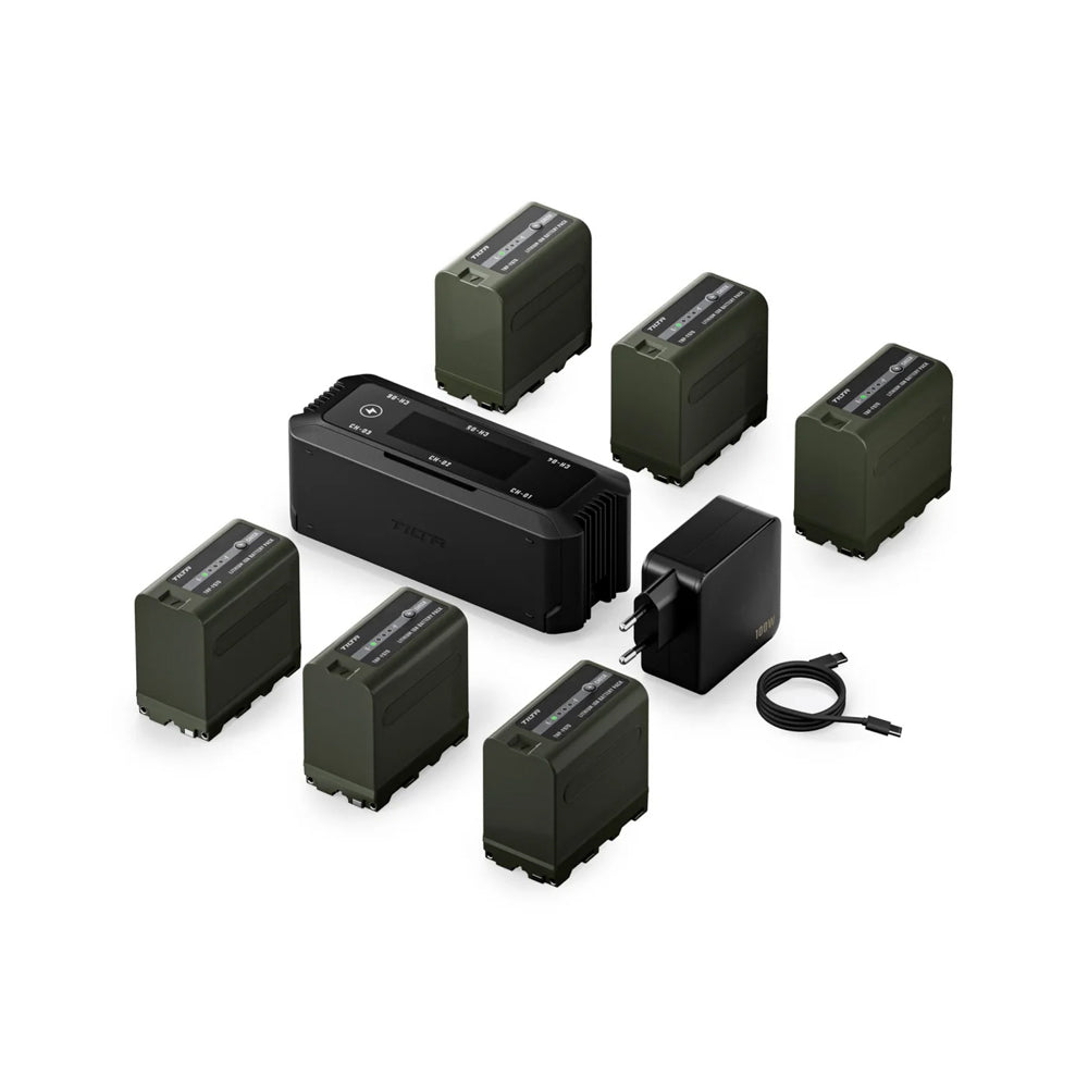 Tilta Foldable Charging Station for L-Series/NP-F Battery Kit (6 Batteries) - Black