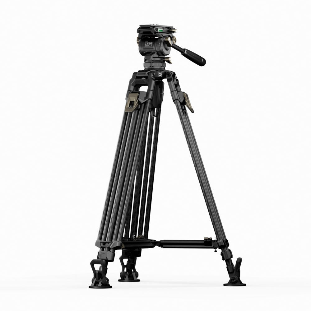 Tilta Tilta 75mm Cine Fluid Head with 2-Stage One Touch Carbon Fiber Tripod Legs (8KG) - Space Gray