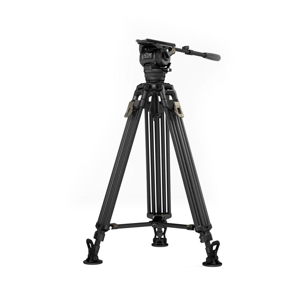 Tilta Tilta 75mm Cine Fluid Head with 2-Stage One Touch Carbon Fiber Tripod Legs (12KG) - Space Gray