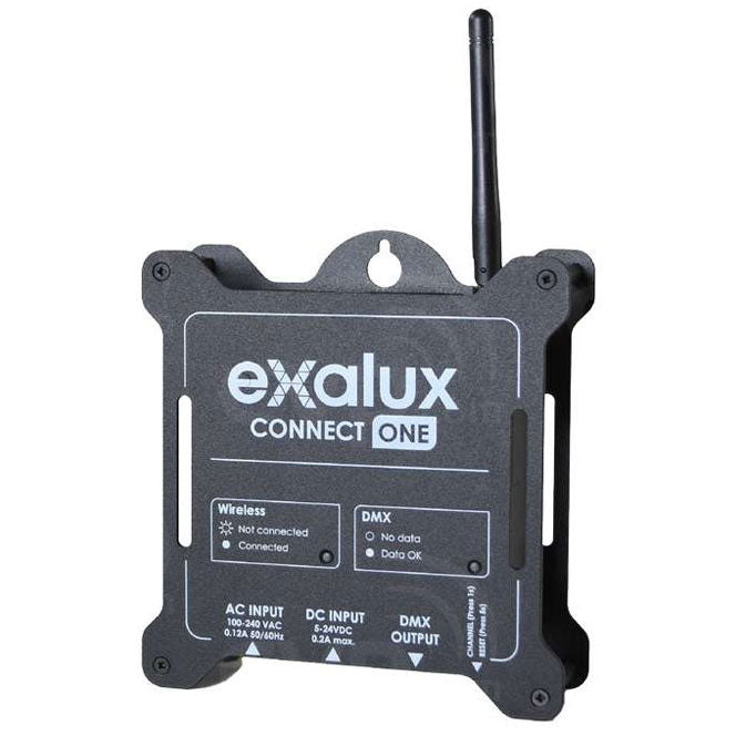 Exalux EXALUX - CONNECT-ONE "BASIC" Includes:
- CONNECT-ONE WI-FI BOX
- EU POWERCON POWER SUPPLY CABLE